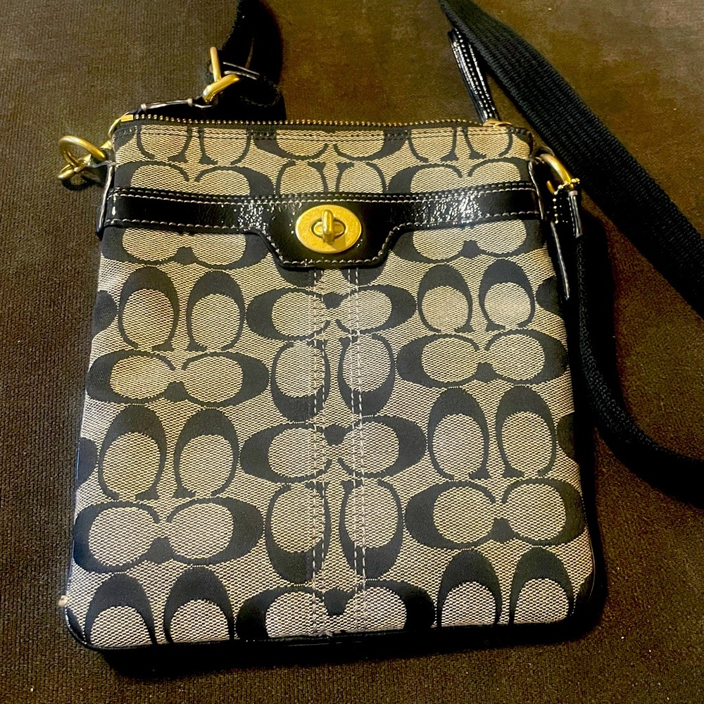 Coach Poppy Crossbody Bag - black and grey